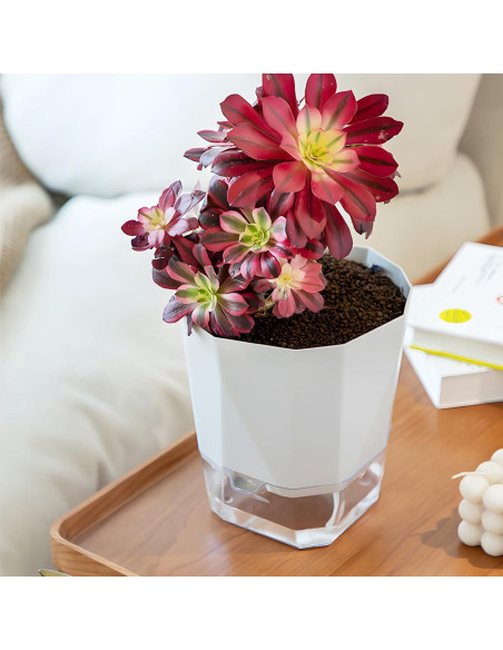 Paquete de 3 macetas autorriego Samhe 12.45 cm jardín Paquete de 3 macetas autorriego Samhe 12.45 cm jardín