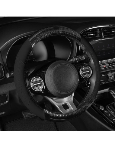 Cubierta de Volante BDK SW-1004-BK Cuero PU y Madera