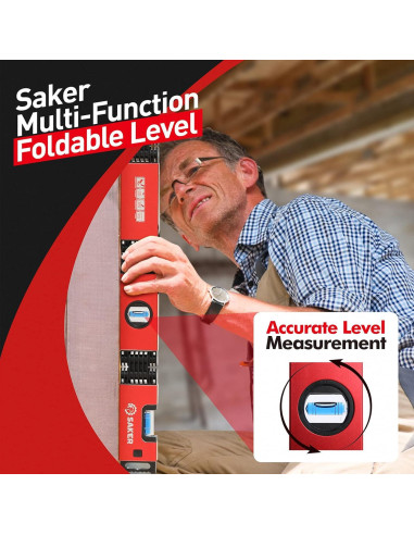 Nivel Plegable Saker 71 cm, Herramienta de Medición Precisa