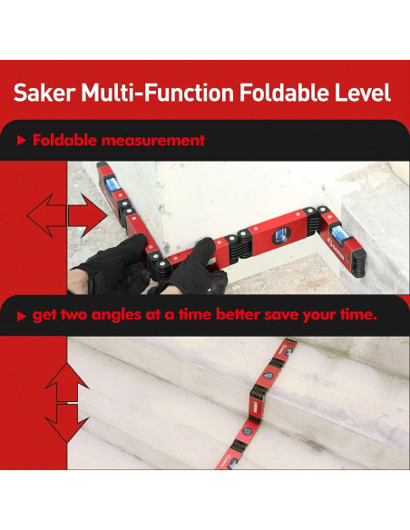 Nivel Plegable Saker 71 cm, Herramienta de Medición Precisa Nivel Plegable Saker 71 cm, Herramienta de Medición Precisa