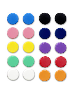 Imanes de Nevera Qualsen, 20 Piezas, 10 Colores, Redondos