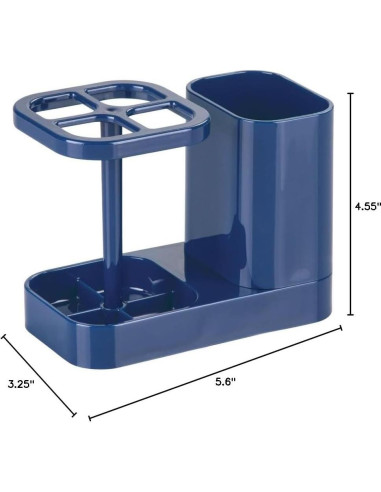 Soporte Portacepillos InterDesign Med+ Azul Marino 4 Compartimentos