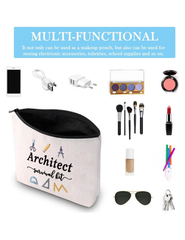 Bolsa Cosmética GJTIM para Arquitectos 23x18 cm Beige