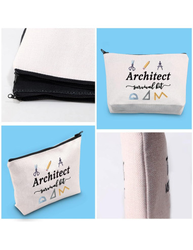 Bolsa Cosmética GJTIM para Arquitectos 23x18 cm Beige