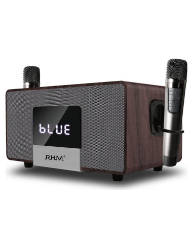 RHM K222 Máquina de Karaoke con 2 Micrófonos y Bluetooth