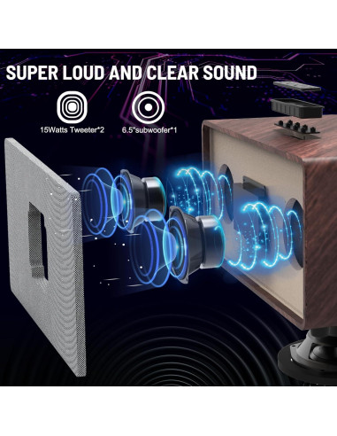 RHM K222 Máquina de Karaoke con 2 Micrófonos y Bluetooth