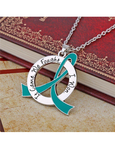 Collar Superviviente Teal con Cinta de Conciencia - Lucha Como una Chica