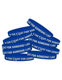 Pulsera de Silicona Azul Fight Like a Girl - Paquete de 10
