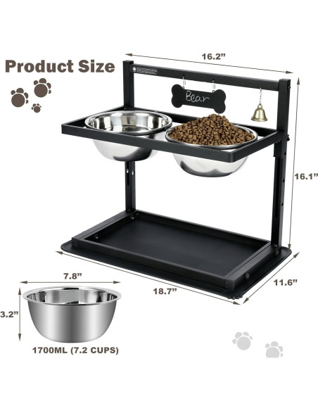 Cuencos Elevados SHAINFUN para Perros Grandes Ajustables Cuencos Elevados SHAINFUN para Perros Grandes Ajustables