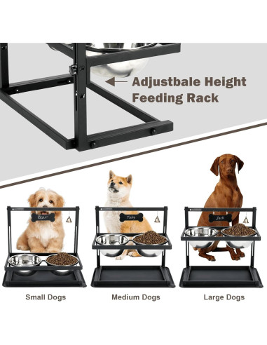 Cuencos Elevados SHAINFUN para Perros Grandes Ajustables