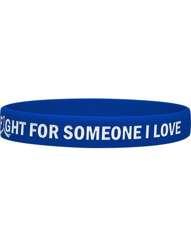Pulsera de Silicona Azul Fight Like a Girl - Paquete de 10