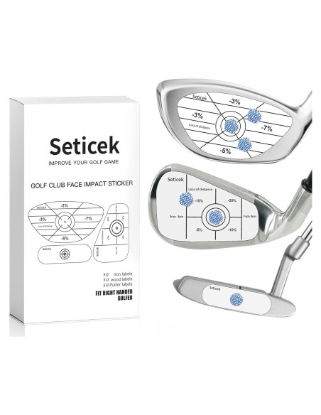 Etiquetas de impacto de golf Seticek 150 piezas para diestros Etiquetas de impacto de golf Seticek 150 piezas para diestros
