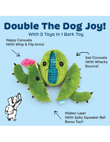 Juguete Interactivo para Perros Barkbox Consuela Cactus Grande