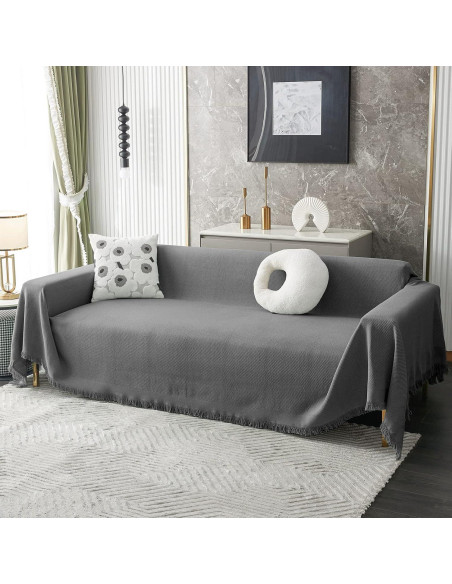 MYSKY HOME Funda de Sofá Geométrica XL Gris 180x300 cm MYSKY HOME Funda de Sofá Geométrica XL Gris 180x300 cm