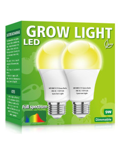 Paquete de 2 bombillas LED A19 mfxmf 9W Espectro Completo