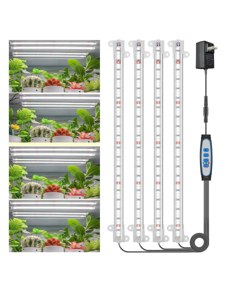 Luz de Crecimiento Wiaxulay 6000K LED con Temporizador 40cm Luz de Crecimiento Wiaxulay 6000K LED con Temporizador 40cm