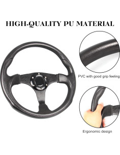 Volante de Carreras Spaorcco 35cm Universal de Cuero PU 2