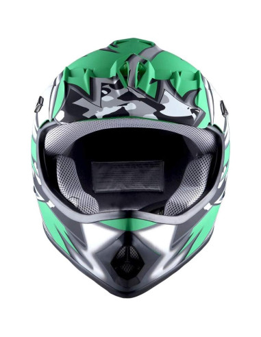 Casco Motocross Power Gear HBOY-K Verde Mate Mediano