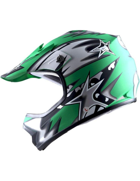 Casco Motocross Kids Power Gear HBOY-K Verde Mate Casco Motocross Kids Power Gear HBOY-K Verde Mate