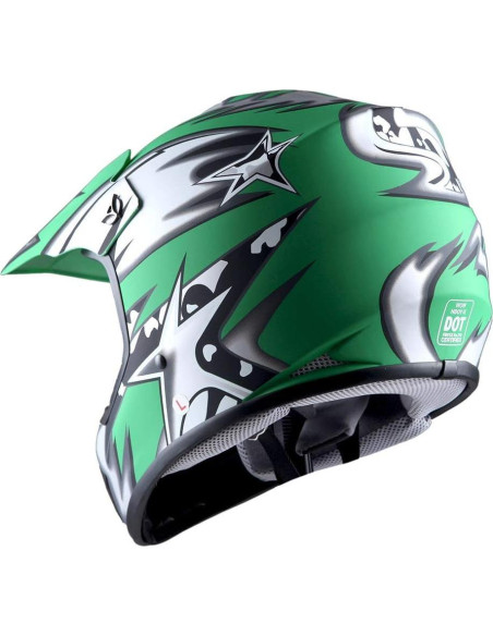 Casco Motocross Kids Power Gear HBOY-K Verde Mate Casco Motocross Kids Power Gear HBOY-K Verde Mate