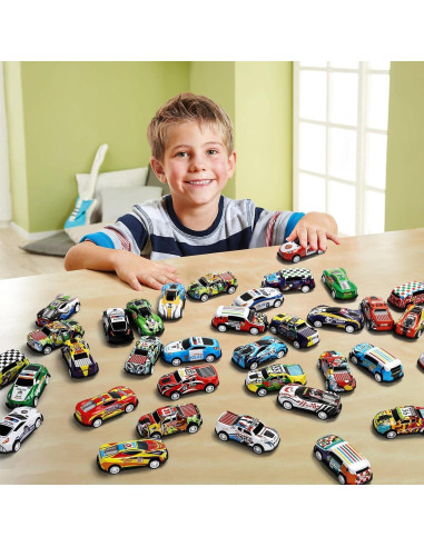 Paquete de 50 Coches de Retroceso Liberty Imports - Juguetes Miniatura 1:64