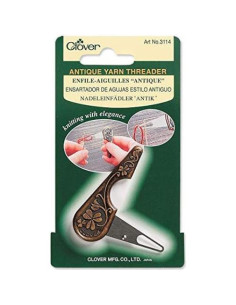 Enhebrador de Hilo Antiguo Clover 13 cm Marrón 2