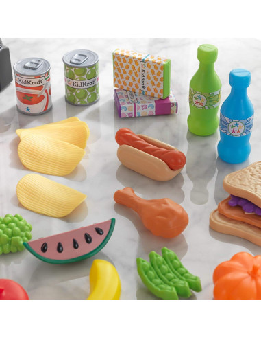 Juego de Comida de Plástico 65 Piezas KidKraft para Niños