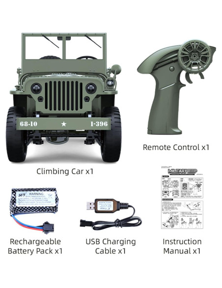 Coche RC Militar Dodoore D888 1:10 Todo Terreno 4WD Coche RC Militar Dodoore D888 1:10 Todo Terreno 4WD