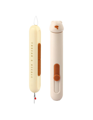 Enhebrador de Agujas 3 en 1 FENGWANGLI Amarillo con Desgarrador