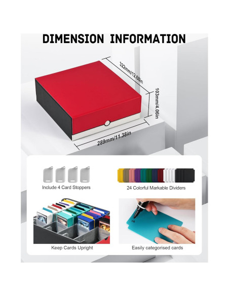 Caja de Almacenamiento de Cartas ZLCA 3000+ con Divisores Caja de Almacenamiento de Cartas ZLCA 3000+ con Divisores