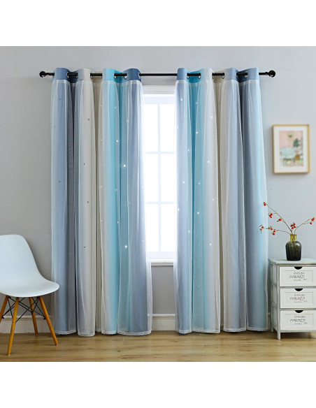 Cortina Opaca Anytime 1 Panel Azul 132x160 cm para Niñas Cortina Opaca Anytime 1 Panel Azul 132x160 cm para Niñas
