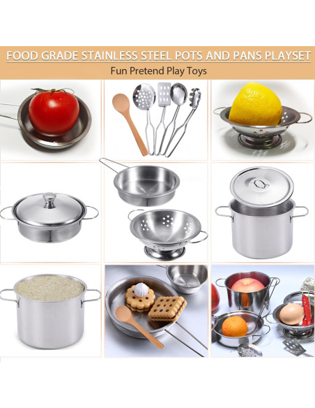 Set de Cocina de Juguete KEJIH para Niños 12 Piezas Set de Cocina de Juguete KEJIH para Niños 12 Piezas