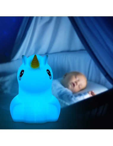Lámpara de Noche Unicornio Glinrui Mediana 9 Colores
