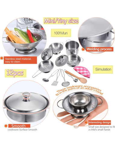 Set de Cocina de Juguete KEJIH para Niños 12 Piezas