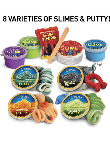 Kit de Mega Slime National Geographic - 8 Variedades STEM