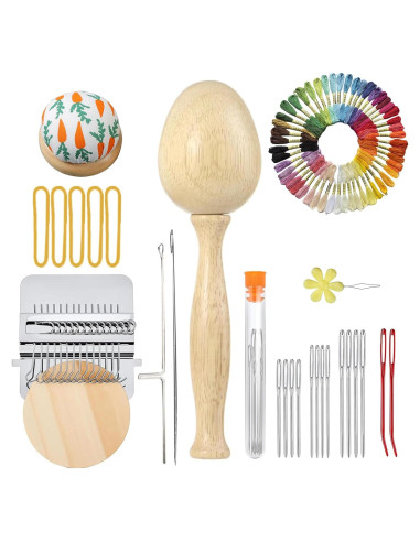 Kit de Tejido Huevo de Remendar Qiuduoduo con 50 Hilos