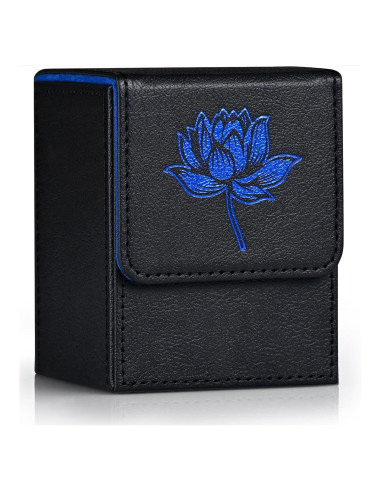 Caja de Barajas ZLCA para 100+ Cartas - Cuero PU Negro/Azul