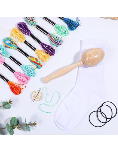Kit de Tejer HOFURME con Huevo de Remendar y 18 Madejas