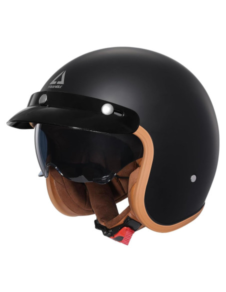 Casco de Moto TRIANGLE B206 Retro Abierto Negro Mate L Casco de Moto TRIANGLE B206 Retro Abierto Negro Mate L
