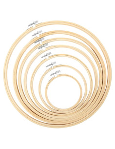 Aros de Bordado Pllieay 7 Piezas de Bambú 10 a 30 cm