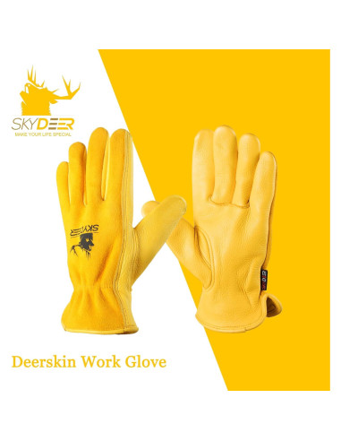 Guantes de Trabajo SKYDEER de Piel de Ciervo SD2212 Grande