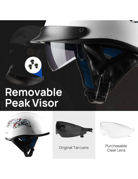 Casco ILM Abierto Media Cara Águila Mediano con Visera Casco ILM Abierto Media Cara Águila Mediano con Visera