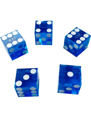 Dados de Craps Yuanhe 19mm Azul Grado AAA Set de 5