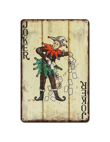 Cartel de Póker Vintage Metal 30x20 cm JOKER Decoración Cartel de Póker Vintage Metal 30x20 cm JOKER Decoración