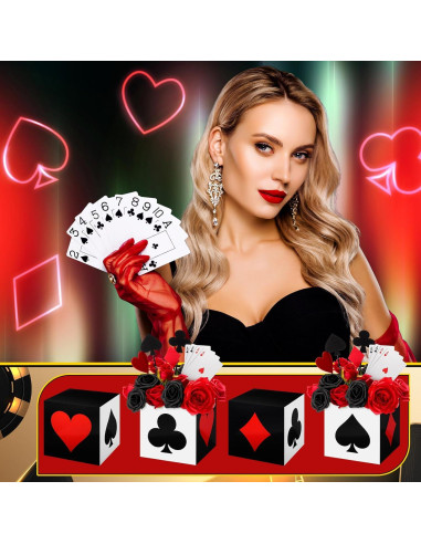 Cajas de Favor de Póker Zhanmai 16 Pcs 15x15x15 cm Casino