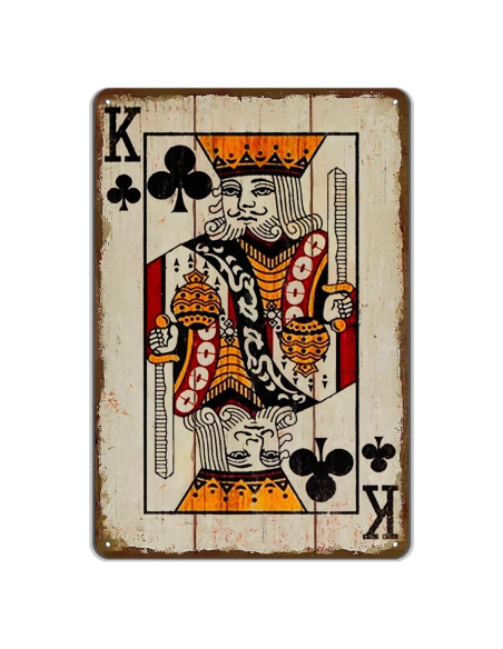 Cartel de Metal Vintage TREEPERI Póker 30x20 cm Decoración Cartel de Metal Vintage TREEPERI Póker 30x20 cm Decoración