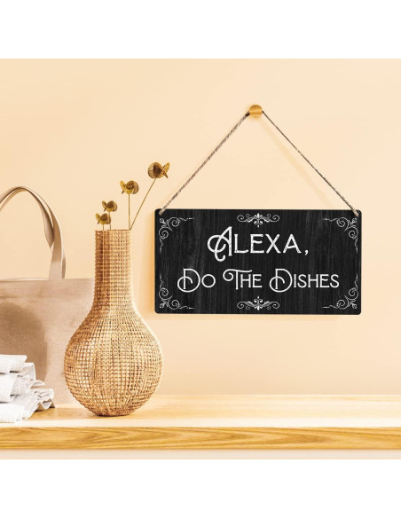Cartel de Madera Qious Alexa Lava los Platos 30x15 cm Cartel de Madera Qious Alexa Lava los Platos 30x15 cm