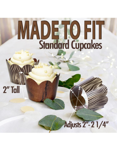 Fundas para Cupcake Confetti Couture - Grano de Madera 24 Pzas