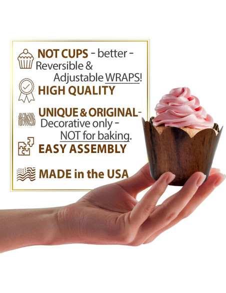 Fundas para Cupcake Confetti Couture - Grano de Madera 24 Pzas Fundas para Cupcake Confetti Couture - Grano de Madera 24 Pzas