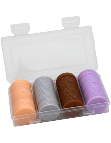 Juego de 100 Fichas de Póker Plástico 25mm con Caja